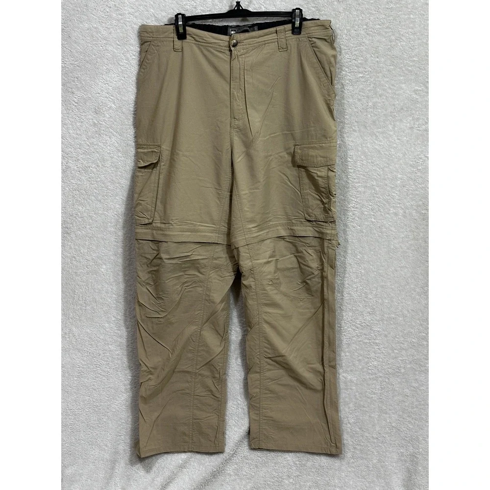 REI Convertible Pants Mens XL 32 Tall Brown Hiking Stretch Cargo‎ Outdoor Zip